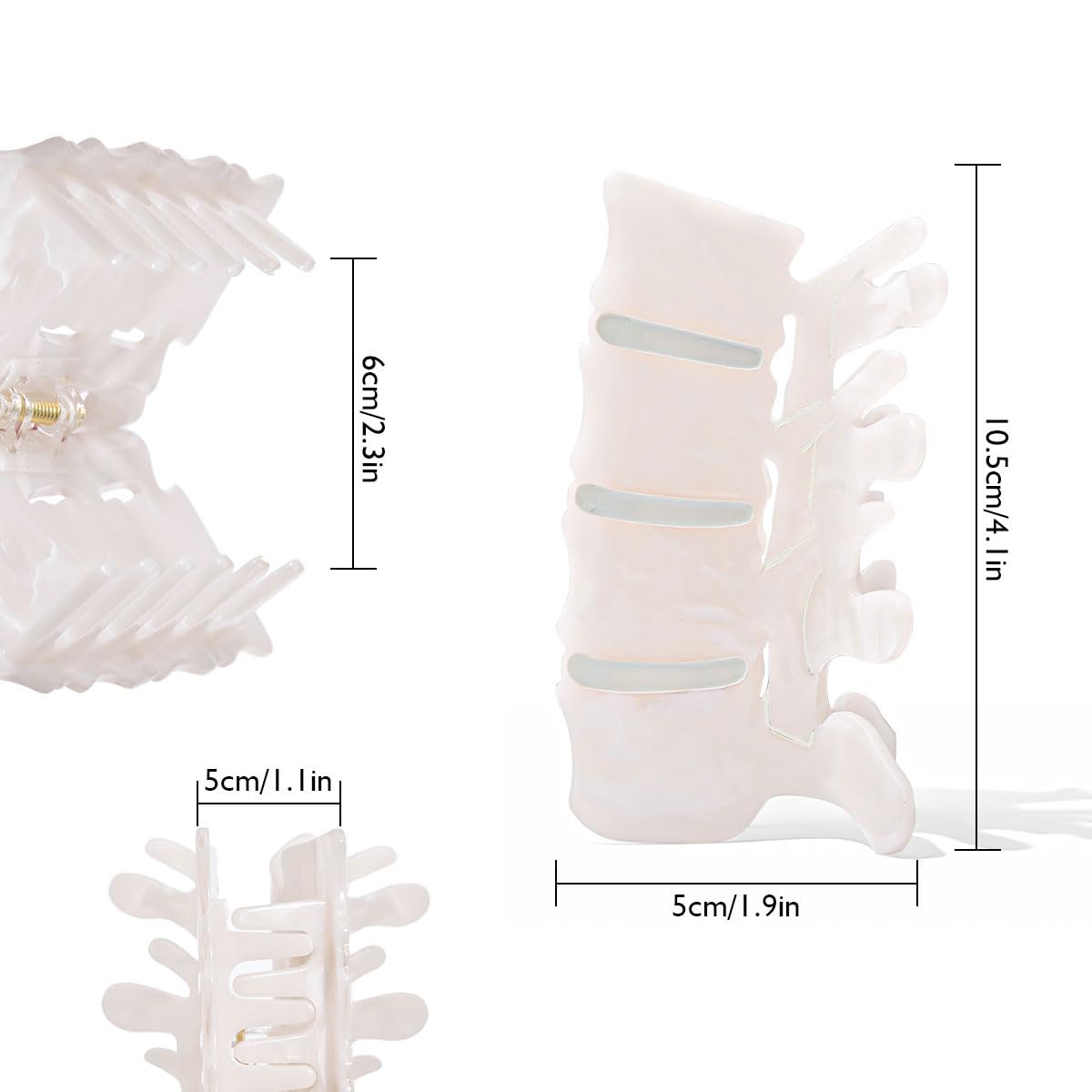 Amazon.com : Premium White Acetate Spine Hair Claw Clip